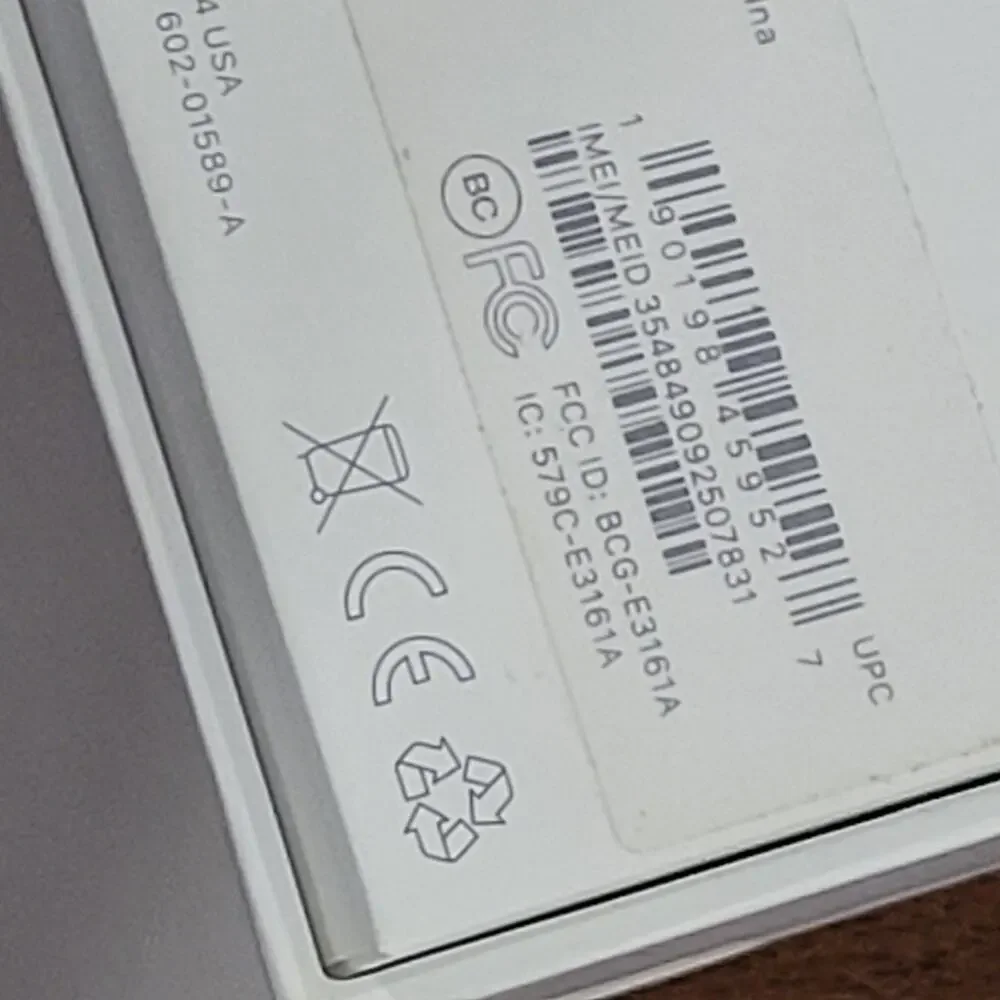 Box only Apple iPhone X 64BGB Silver Model A1865 Empty box only